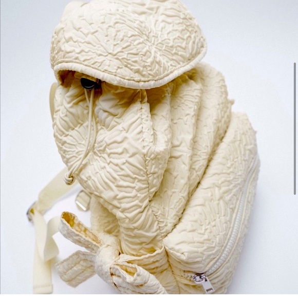 ZARA Gorgeous Ecru large JACQUARD BACKPACK sold out at stores 🔥🔥🔥 - Picture 4 of 7